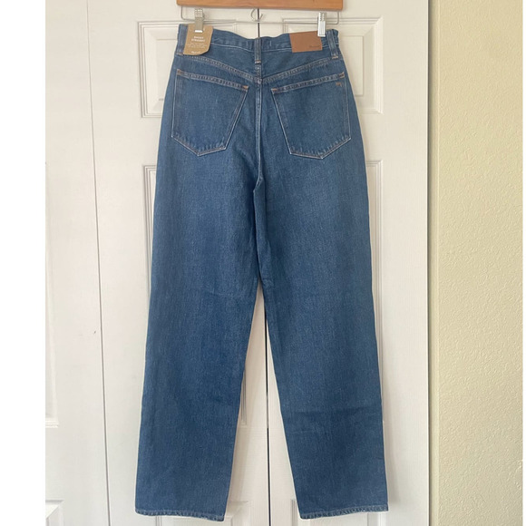 NWT Madewell Baggy Medium Wash Cotton Blend Straight Jeans • Size 26 🗣 - Picture 3 of 5